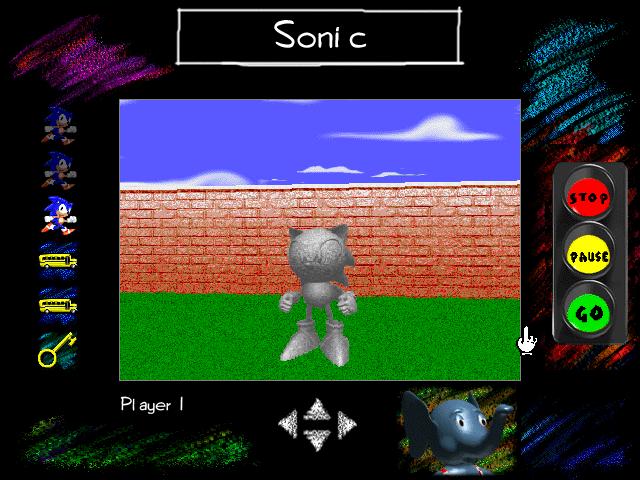 Sonic's Schoolhouse (Windows 3.x) screenshot: The question mark turns into an object