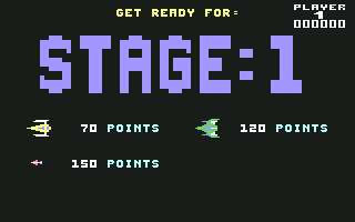 Space Pilot 2 (Commodore 64) screenshot: Introduction screen to the first stage
