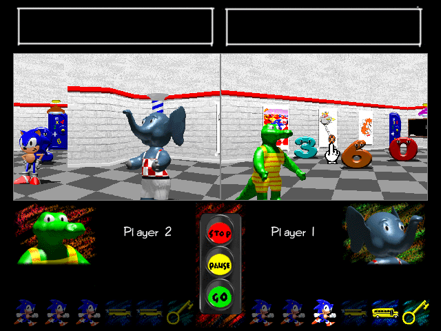 Sonic's Schoolhouse (Windows 3.x) screenshot: Two player mode