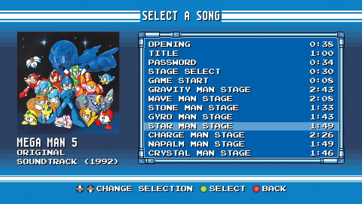 Mega Man: Legacy Collection (Windows) screenshot: Even all the tracks can be listened to at your choosing.