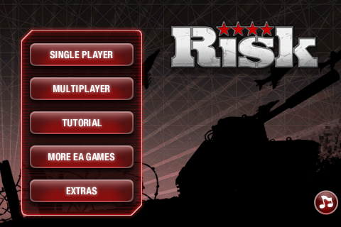 Risk: The Official Game (iPhone) screenshot: Main Menu