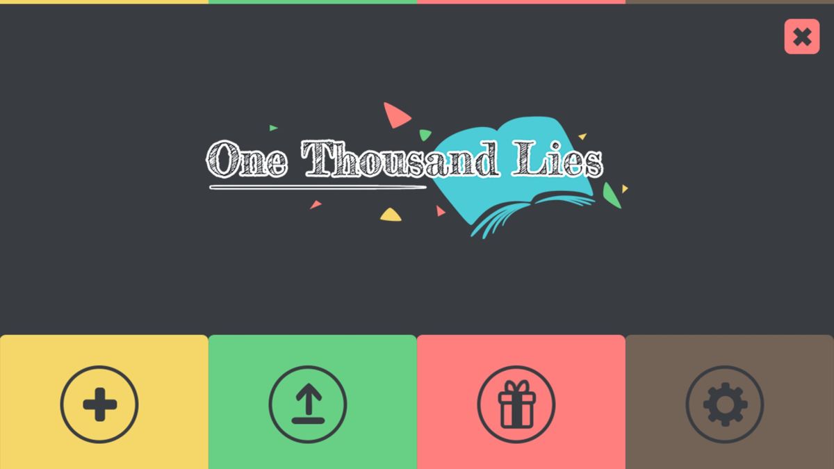 One Thousand Lies (Windows) screenshot: Main menu.