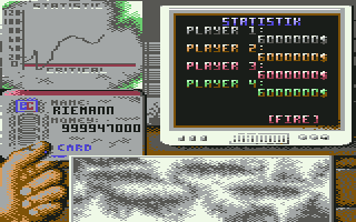 Inve$t (Commodore 64) screenshot: Player statistics