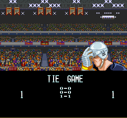 Pro Sport Hockey (SNES) screenshot: A game ends in a tie