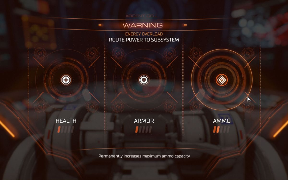 Doom (Windows) screenshot: Permanent upgrades for three categories