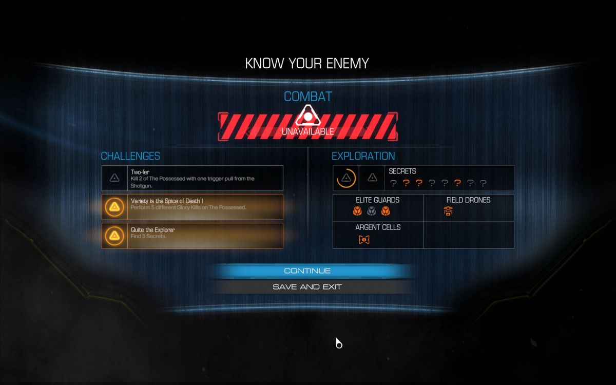 Doom (Windows) screenshot: Level results