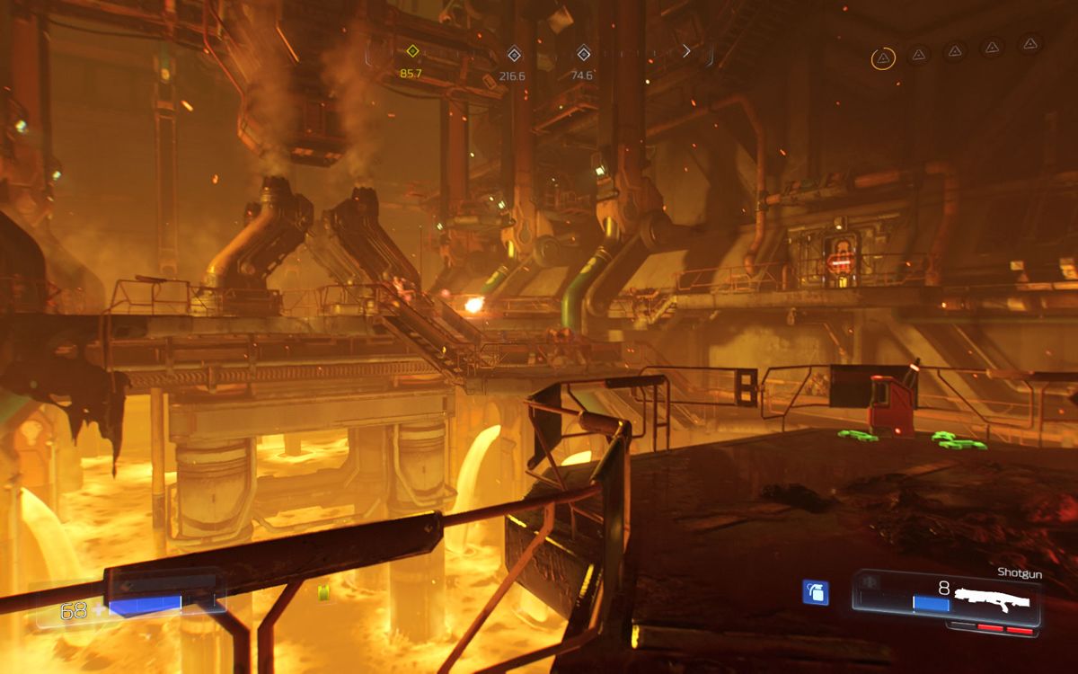Doom (Windows) screenshot: A busy facility