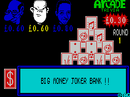 Arcade Trivia Quiz (ZX Spectrum) screenshot: Player 2 has triggered a bonus question