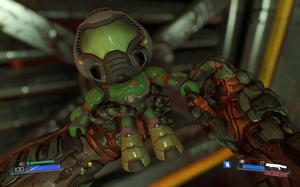 Doom (Windows) screenshot: Secrets include these cute little <i>DOOM</i> dolls.