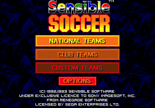 Championship Soccer '94 (Genesis) screenshot: Title screen