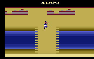Front Line (Atari 2600) screenshot: Made it across the river, almost there!