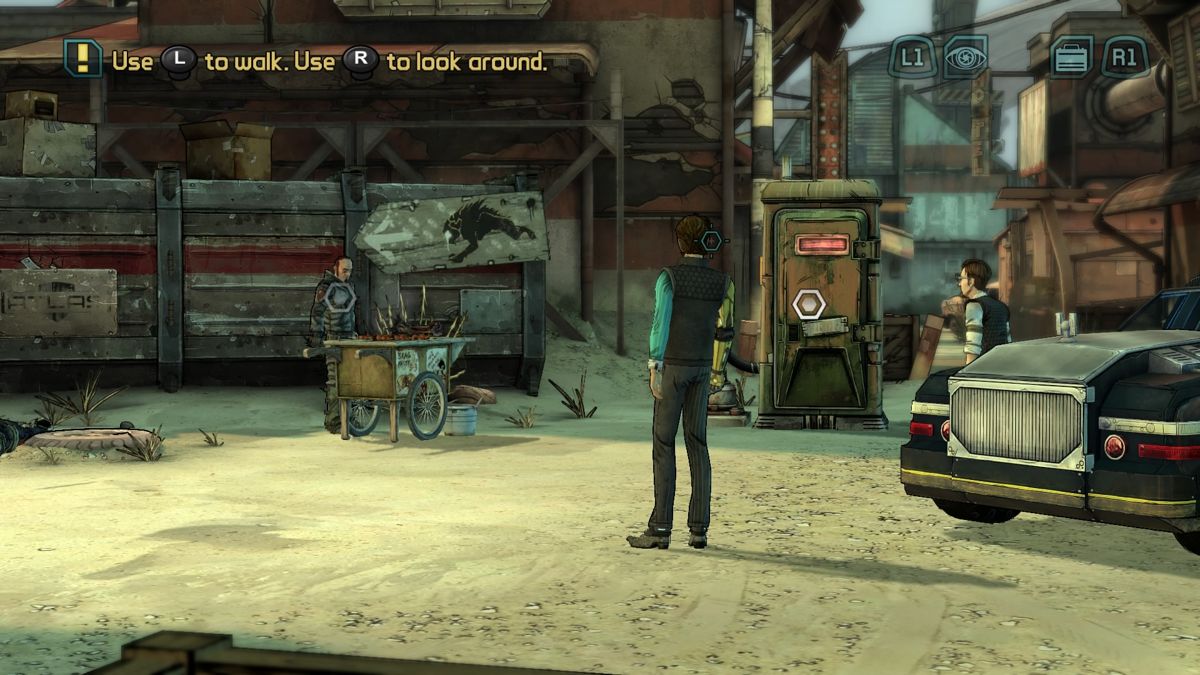 Tales from the Borderlands: Episode 1 - Zer0 Sum (PlayStation 4) screenshot: Stopping to ask for directions