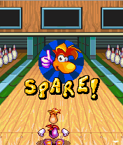 Rayman Bowling (J2ME) screenshot: A spare!