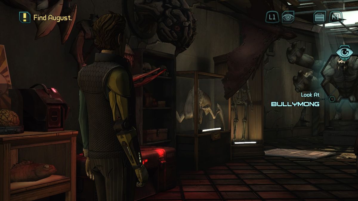 Tales from the Borderlands: Episode 1 - Zer0 Sum (PlayStation 4) screenshot: Looking for your contact inside the scary museum