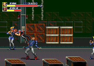 Streets of Rage 3 (Genesis) screenshot: Dr. Zan electrocutes Zack