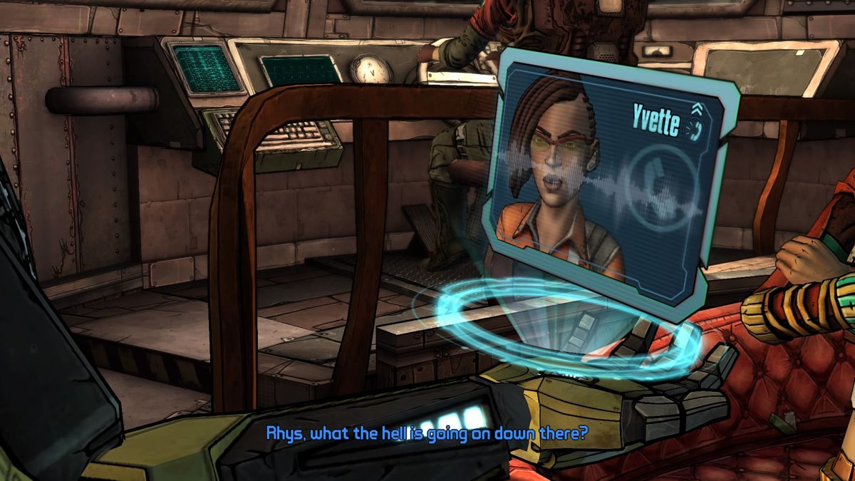 Tales from the Borderlands: Episode 1 - Zer0 Sum (PlayStation 4) screenshot: Contacting Yvette for some help with locating the money suitcase