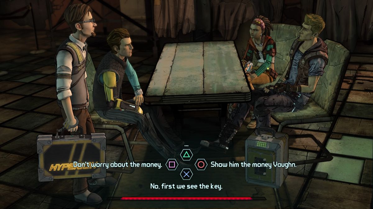 Tales from the Borderlands: Episode 1 - Zer0 Sum (PlayStation 4) screenshot: Negotiating a deal for the vault key