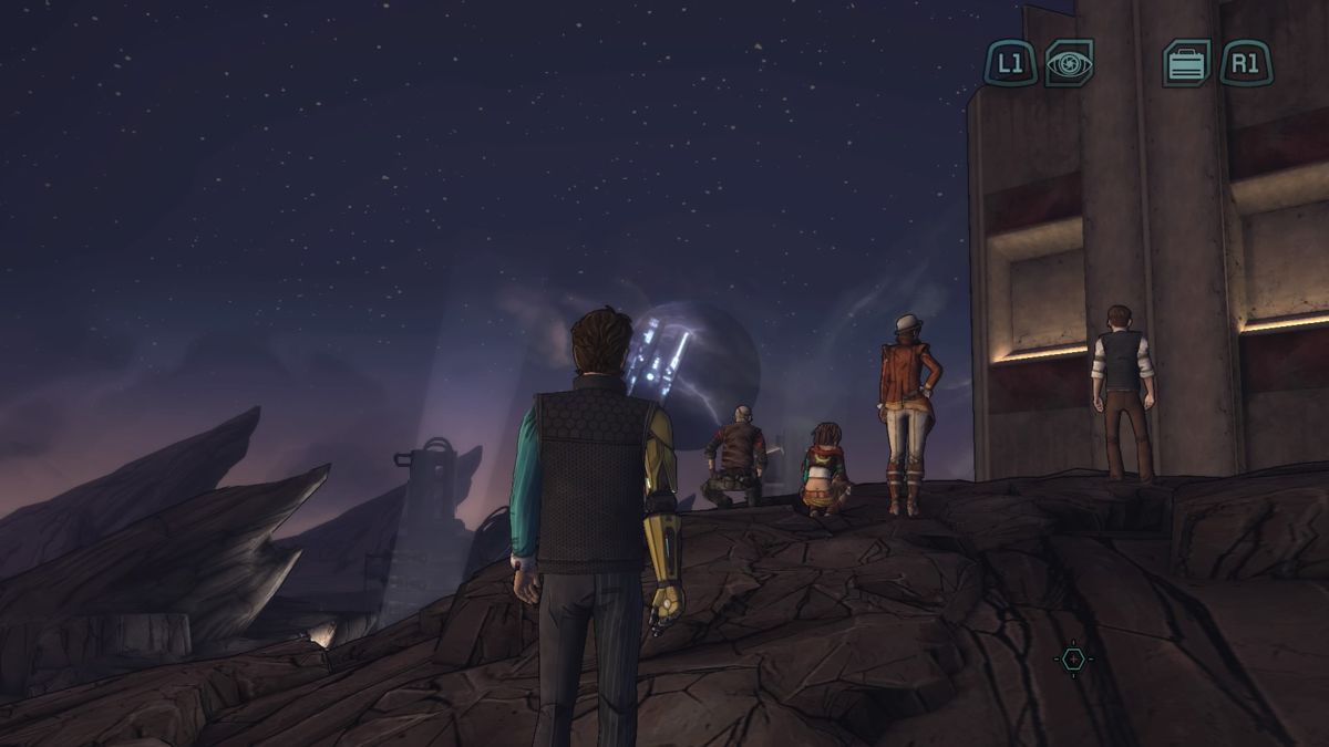 Tales from the Borderlands: Episode 1 - Zer0 Sum (PlayStation 4) screenshot: On a safe distance from the bandit hideout
