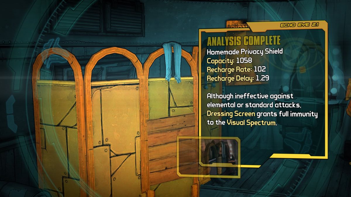 Tales from the Borderlands: Episode 1 - Zer0 Sum (PlayStation 4) screenshot: Analysis of a homemade privacy shield, very useful to know