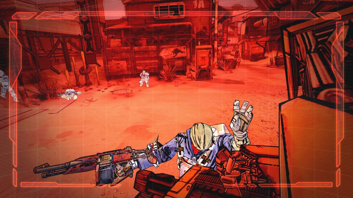 Tales from the Borderlands: Episode 1 - Zer0 Sum (PlayStation 4) screenshot: Bot is dealing with the bandits without too much of a hassle