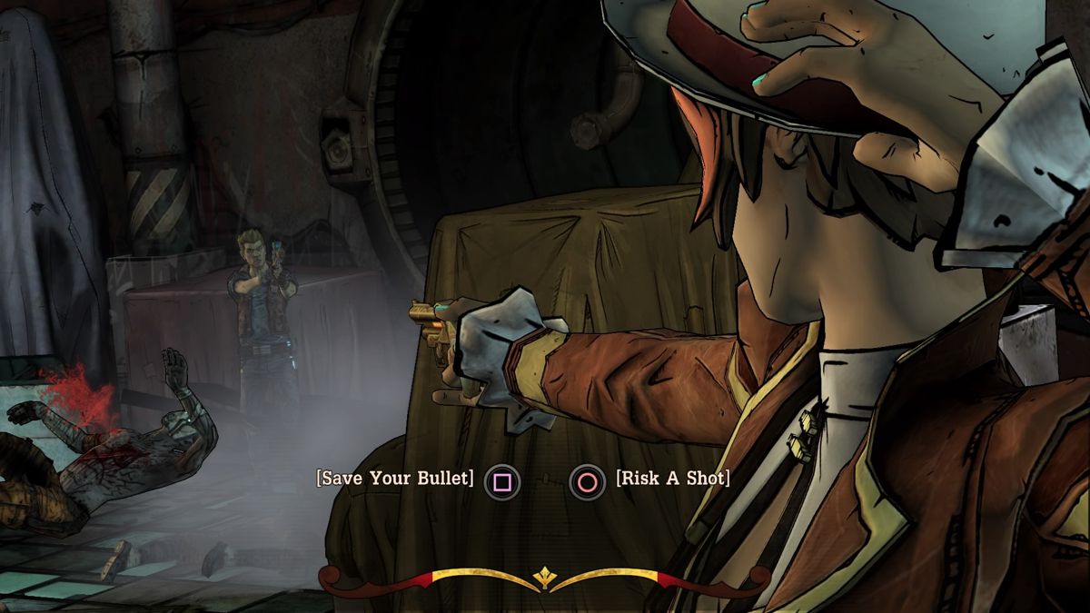 Tales from the Borderlands: Episode 1 - Zer0 Sum (PlayStation 4) screenshot: Better save the bullet for later
