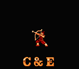 Sheng Huo Lie Zhuan (NES) screenshot: Nice C&E logo :)