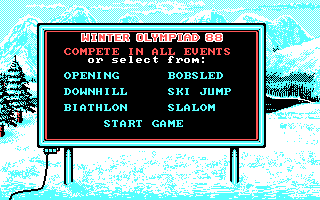 Winter Challenge: World Class Competition (DOS) screenshot: Main Menu