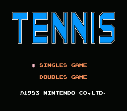 Tennis (NES) screenshot: Title Screen