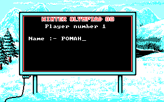Winter Challenge: World Class Competition (DOS) screenshot: Specify the player's name