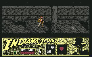 Indiana Jones and the Last Crusade: The Action Game (Commodore 64) screenshot: Watch out for the booby traps!