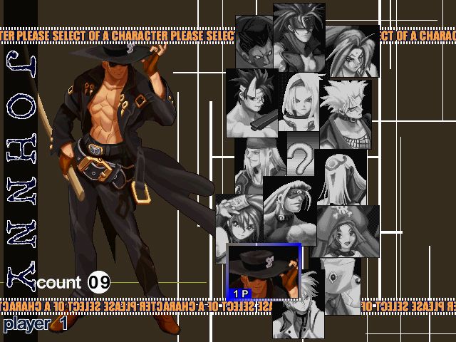 Guilty Gear X (Dreamcast) screenshot: Character selection screen