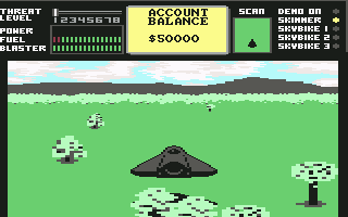Sky Runner (Commodore 64) screenshot: Starting to fly in Skimmer