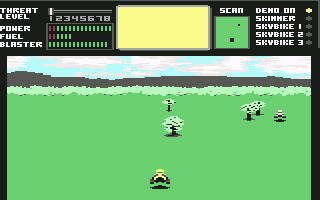 Sky Runner (Commodore 64) screenshot: Running in skybike