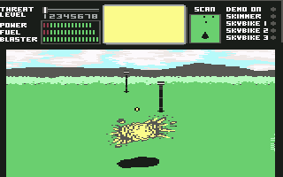 Sky Runner (Commodore 64) screenshot: Skimmer was shot