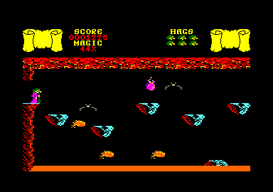 Cauldron (Amstrad CPC) screenshot: In an underground area
