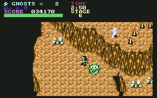 The Real Ghostbusters (Commodore 64) screenshot: Stage 6