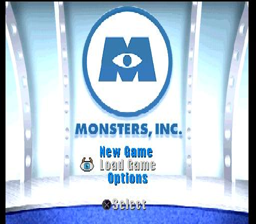 Disney•Pixar's Monsters, Inc.: Scare Island (PlayStation) screenshot: Main menu.