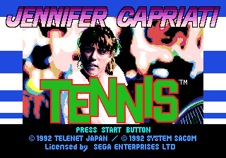 Jennifer Capriati Tennis (Genesis) screenshot: Title screen