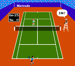 Tennis (NES) screenshot: It's In!