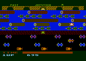 Frogger (Atari 5200) screenshot: A game in progress