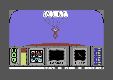 Red Arrows (Commodore 64) screenshot: The Arrows have thought of everything...