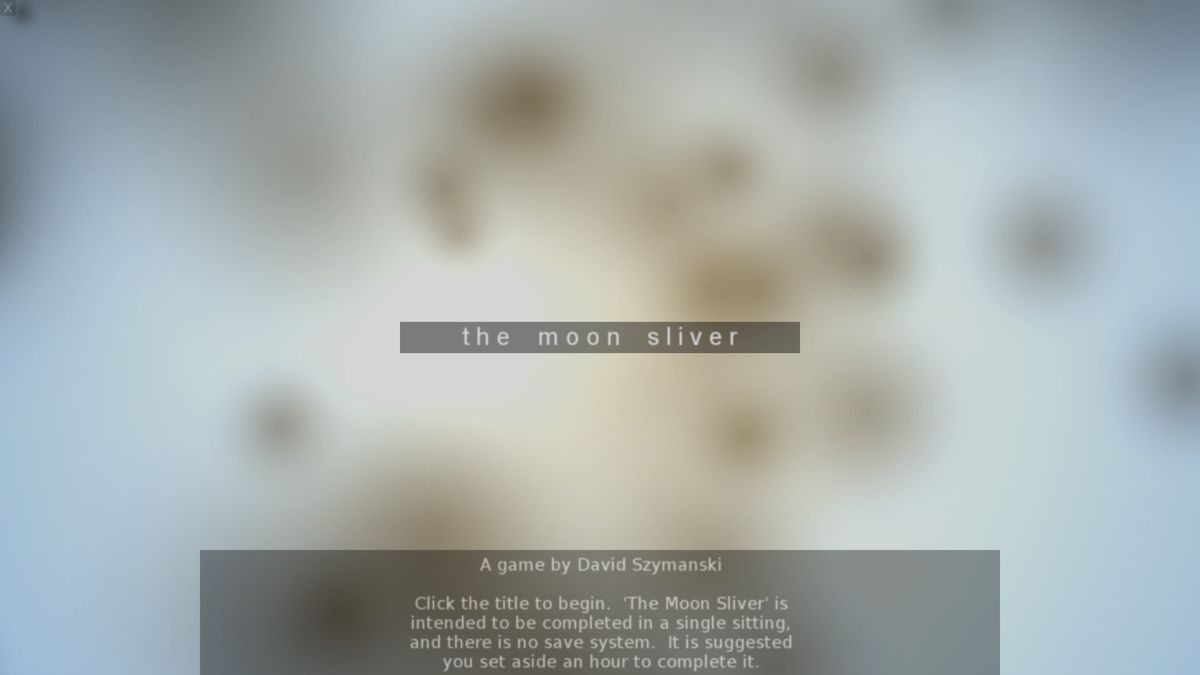 The Moon Sliver (Windows) screenshot: Main menu