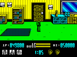 Renegade (ZX Spectrum) screenshot: Stage 5 - Back alley, 2