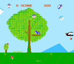 Bird Week (NES) screenshot: The bad black bird has the food!