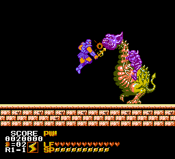 Astyanax (NES) screenshot: Down with you, beast!