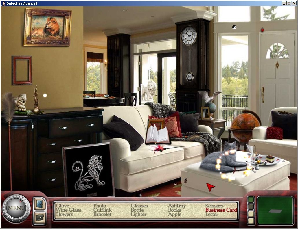 Detective Agency 2: The Bankers Wife (Windows) screenshot: Using the hint will highlight the missing object of your choice