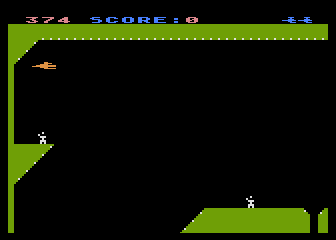Chopper Rescue (Atari 8-bit) screenshot: Starting the game