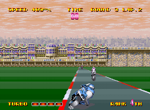 Riding Hero (Neo Geo) screenshot: Racing in France (W.G.P. mode)