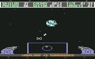 Sentinel (Commodore 64) screenshot: Jaraloba is surrounded