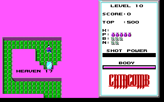 Catacomb II (DOS) screenshot: In level 10 you can warp to level 17 (and to level 11, 13 and 16) (EGA)